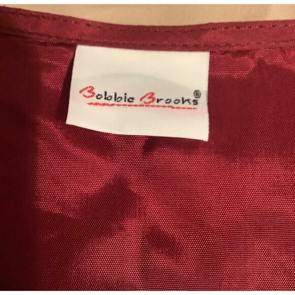 VTG Bobbie Brooks Christmas Vest Needlepoint Tapestry Red Lining Womens L -Read - Picture 2 of 9